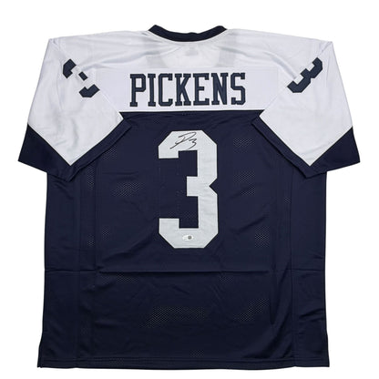Autographed/Signed George Pickens Dallas Thanksgiving Day Football Jersey JSA COA